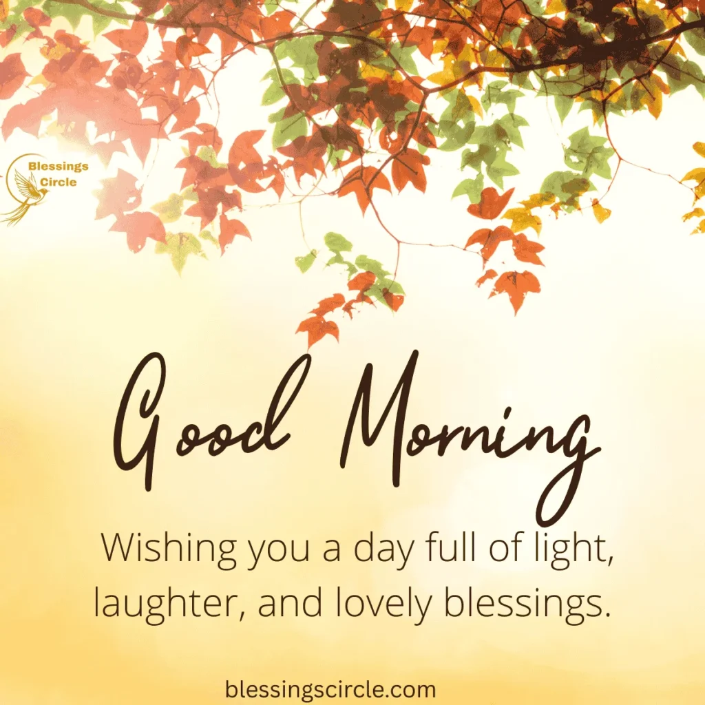 Good morning blessings image with positive quote and peaceful sunrise