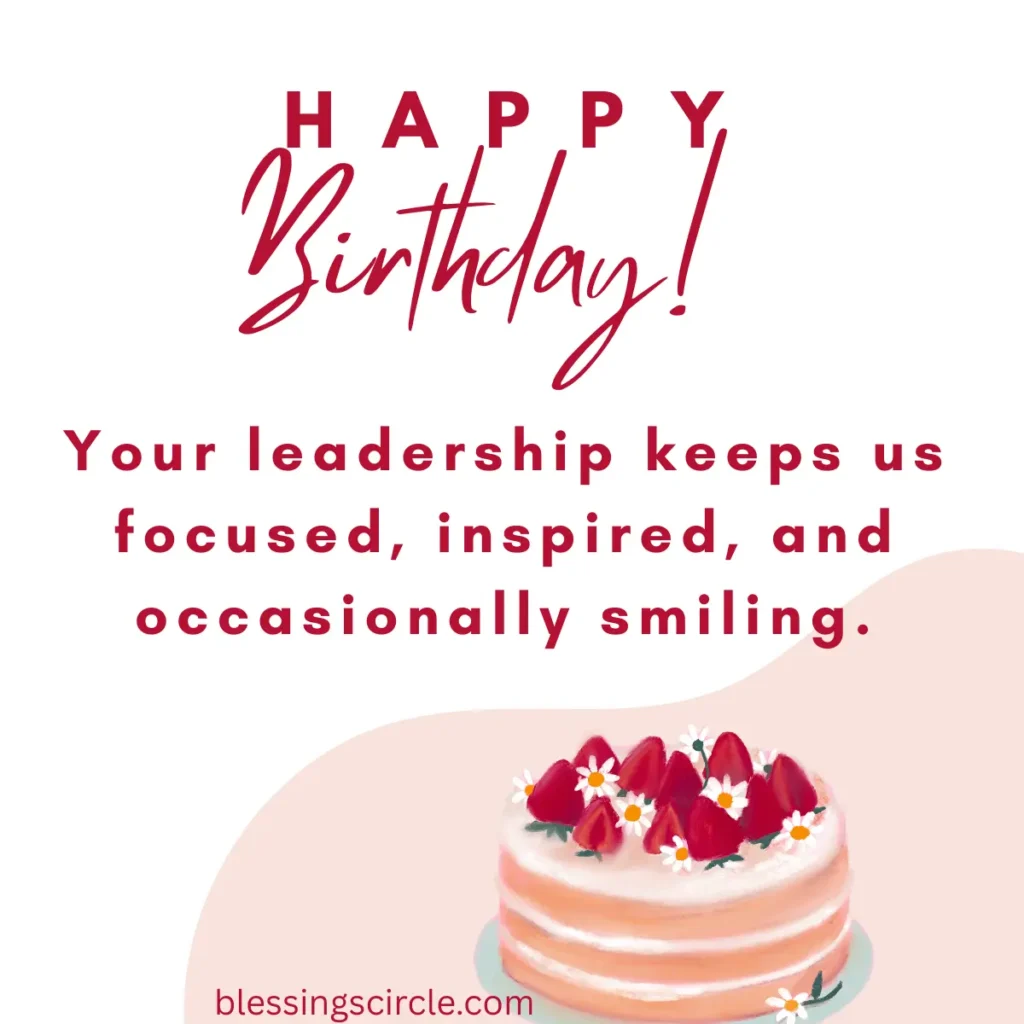 Birthday cake with funny boss birthday message